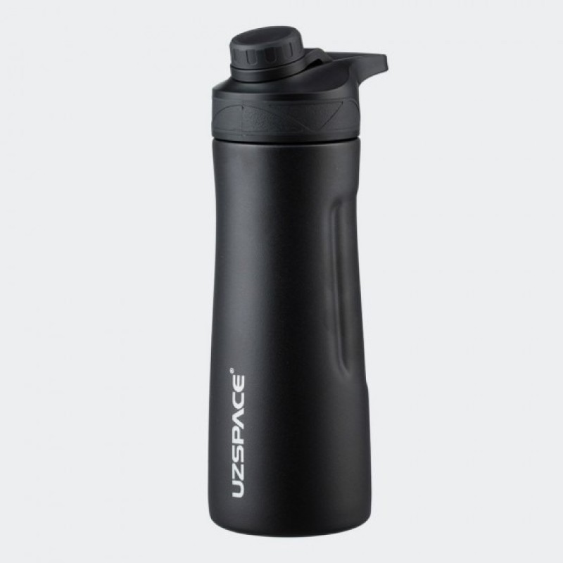 Uzspace 9012, Μπουκάλι Νερού/Θερμός, Ανοξείδωτο Ατσάλι, Μαύρο