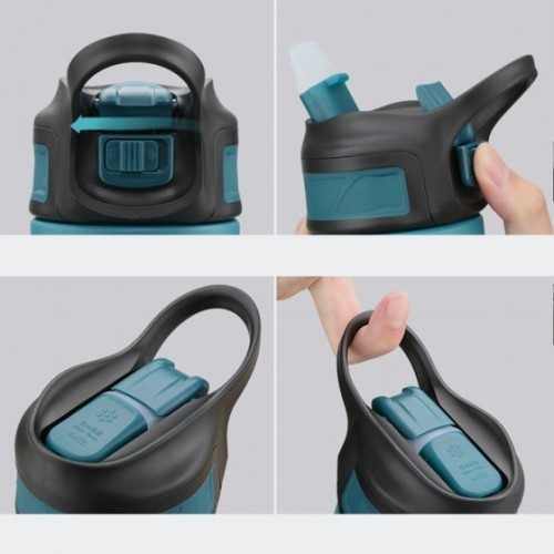 Uzspace 9036, Μπουκάλι Νερού/Θερμός, Ανοξείδωτο Ατσάλι, Μαύρο