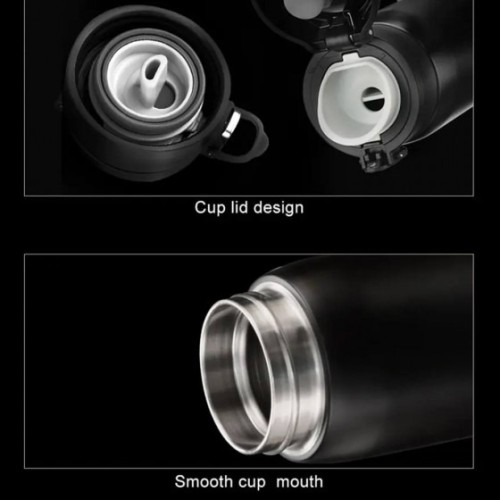 Uzspace 4076, Μπουκάλι Νερού/Θερμός, Ανοξείδωτο Ατσάλι, Λευκό