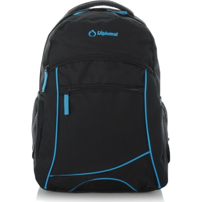 Diplomat BF10, Σακίδιο Πλάτης, Ύφασμα, Μαύρο/Μπλε