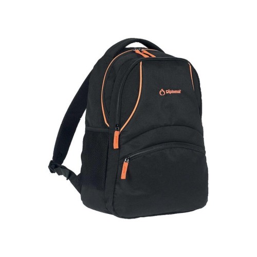 Diplomat BF11, Σακίδιο Πλάτης, Ύφασμα, Μαύρο/Πορτοκαλί