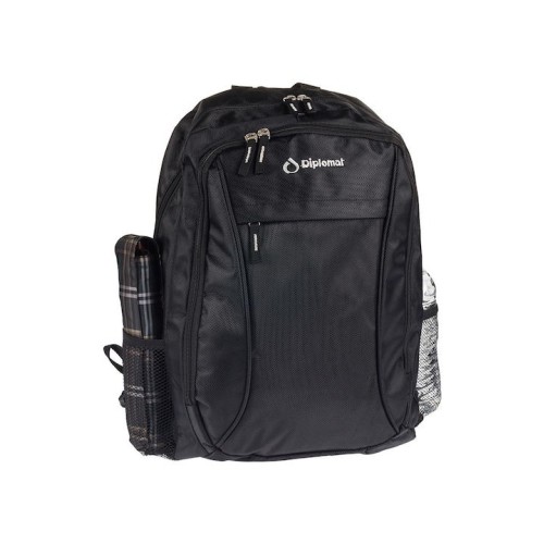 Diplomat BF17, Σακίδιο Πλάτης, Ύφασμα, Μαύρο/Μπλε