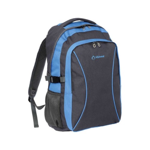 Diplomat BF21, Σακίδιο Πλάτης, Ύφασμα, Μαύρο/Μπλε