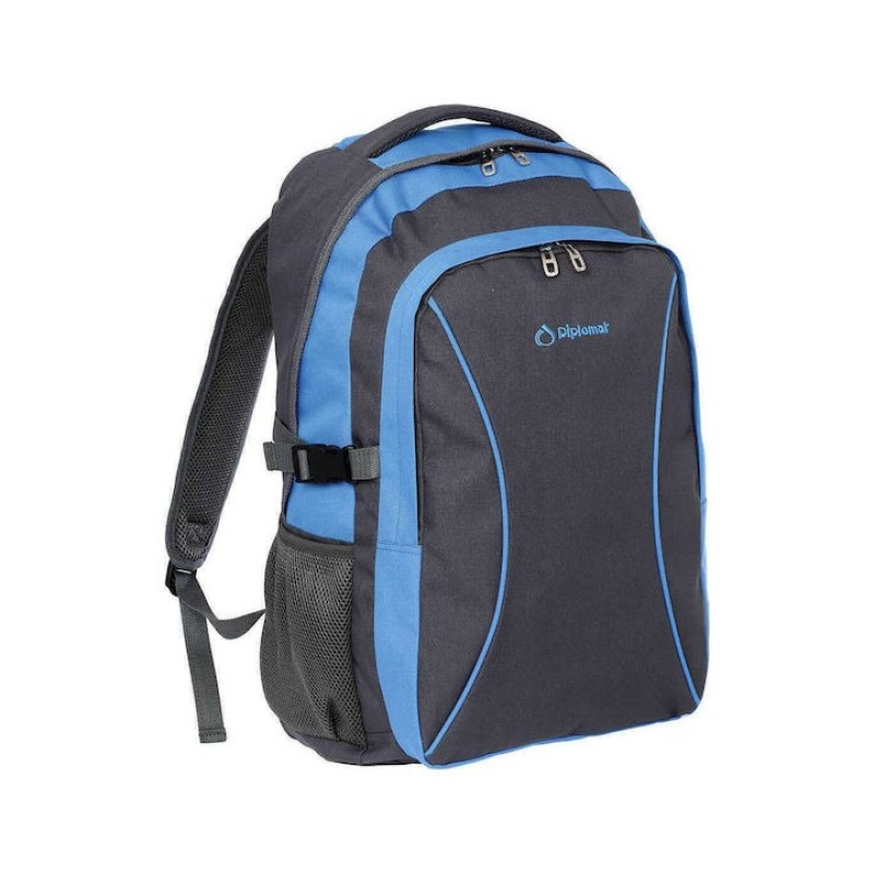 Diplomat BF21, Σακίδιο Πλάτης, Ύφασμα, Μαύρο/Μπλε