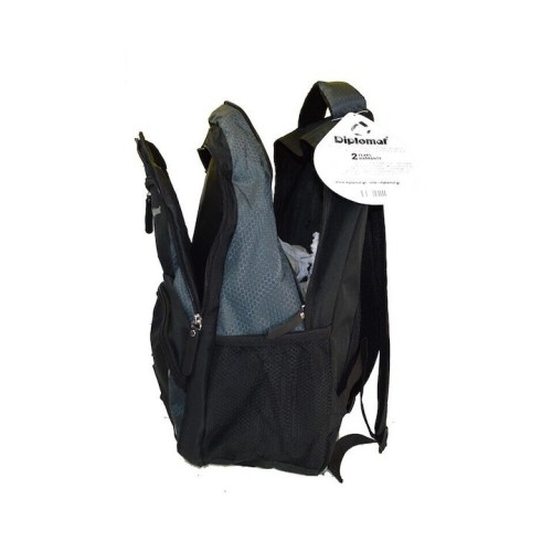 Diplomat BF22, Σακίδιο Πλάτης, Ύφασμα, Μαύρο/Γκρι