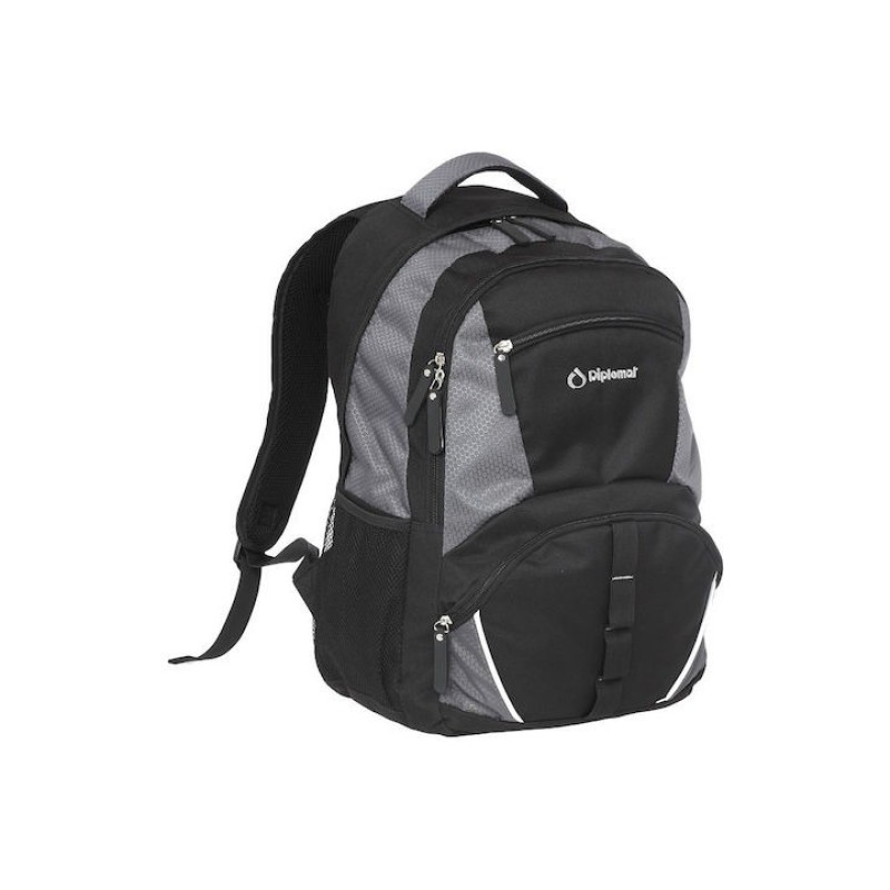 Diplomat BF22, Σακίδιο Πλάτης, Ύφασμα, Μαύρο/Γκρι