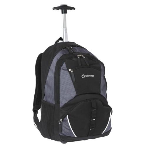 Diplomat TBF 121, Σακίδιο Πλάτης/Τροχήλατο, Ύφασμα, Μαύρο/Γκρι