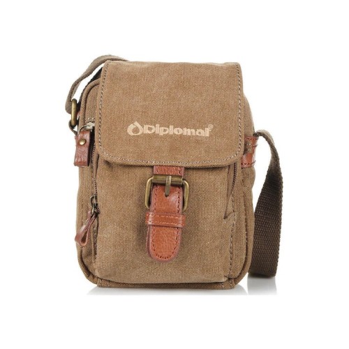 Diplomat TR21 Safari, Τσαντάκι Ώμου, Καμβάς, Καφέ