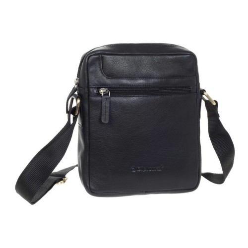 Diplomat LV82 Leather, Τσαντάκι Χιαστί, Δερμάτινο, Μαύρο