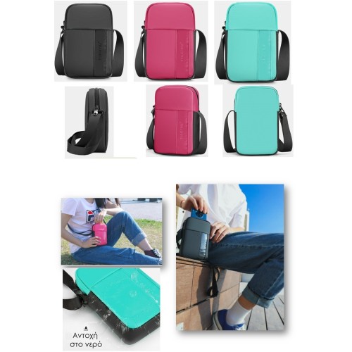 Tigernu T-L8135, Τσαντάκι Χιαστί, Ύφασμα, Φούξια