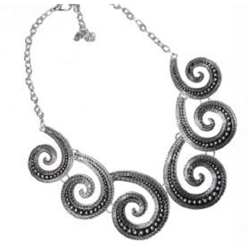 Kostibas 1012-531, Κολιέ, Αρχαιοελληνικό, Μεταλλικό, Ασημί