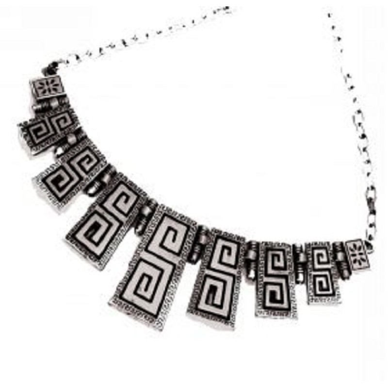 Kostibas 1012-420A, Κολιέ, Αρχαιοελληνικό, Μεταλλικό, Ασημί