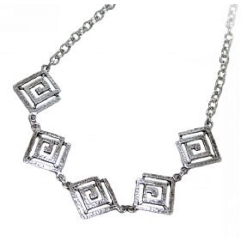 Kostibas 1010-123, Κολιέ, Αρχαιοελληνικό, Μεταλλικό, Ασημί