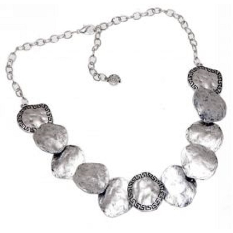 Kostibas 1010-126A, Κολιέ, Αρχαιοελληνικό, Μεταλλικό, Ασημί