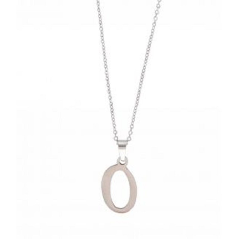 Kostibas 1013-500AO, Κολιέ, Ατσάλι, Μονόγραμμα, Ασημί