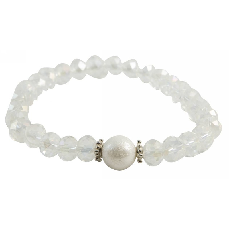 Kostibas 1528-846L, Βραχιόλι, CCB, Γυαλί, Ασημί