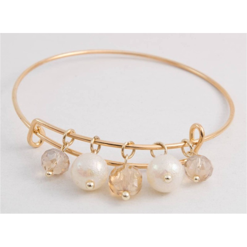 Βραχιόλι, Kostibas 1512-844XL, CCB, Μεταλλικό, Χρυσό/Λευκό