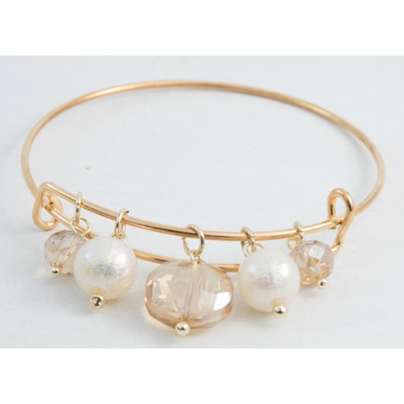 Βραχιόλι, Kostibas 1512-841XL, CCB, Μεταλλικό, Χρυσό/Λευκό