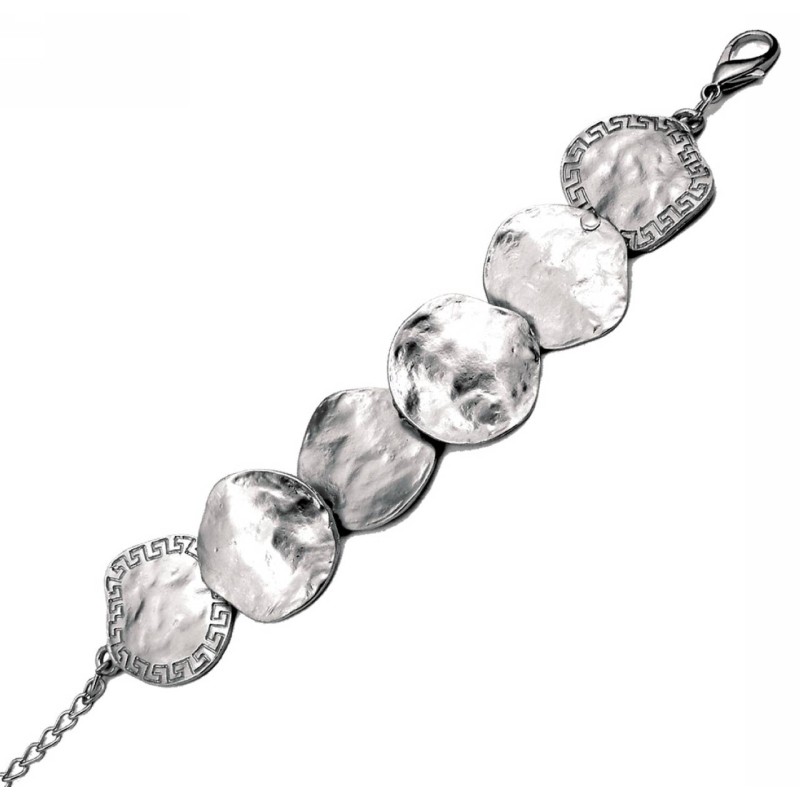 Βραχιόλι, Kostibas 1510-126A, Αρχαιοελληνικό, Μεταλλικό, Ασημί