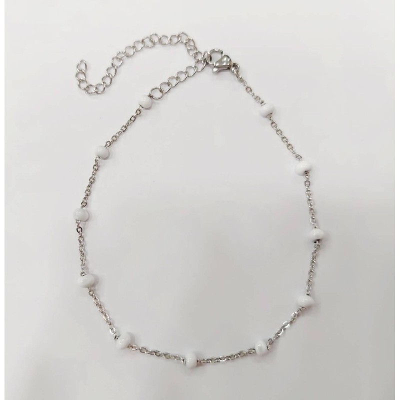 Kostibas 1513-952AL, Βραχιόλι, Ατσάλι, Αλυσίδα, Λευκό