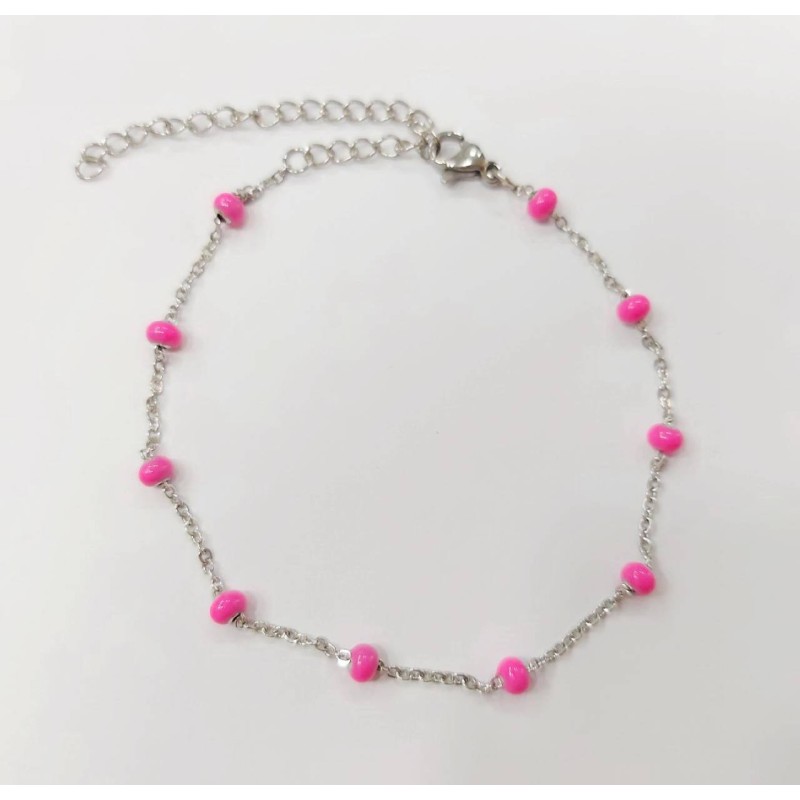 Kostibas 1513-952AF, Βραχιόλι, Ατσάλι, Αλυσίδα, Φούξια