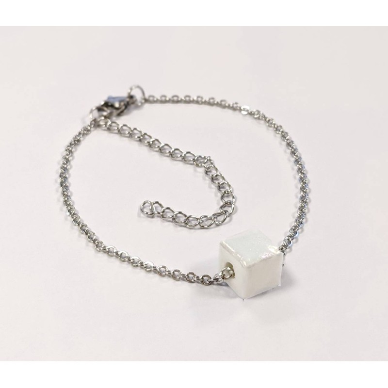 Kostibas 1513-866AL, Βραχιόλι, Ατσάλι, Με μοτίφ, ΤΕ, Λευκό