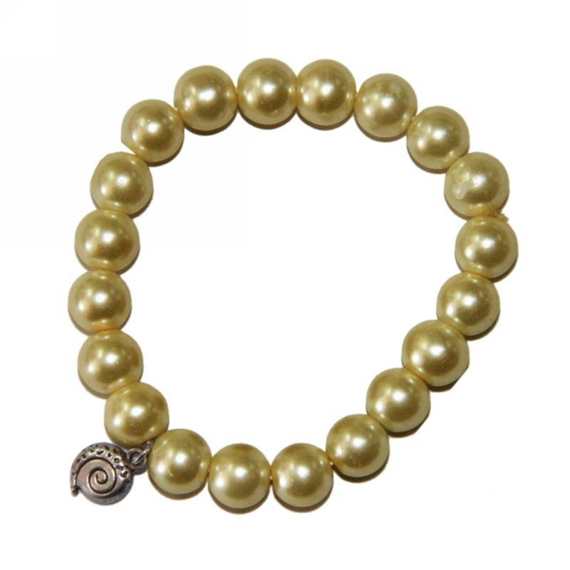 Kostibas 1522-302JX, Βραχιόλι, Γυαλί, Πέρλα, ΤΕ, Χρυσό