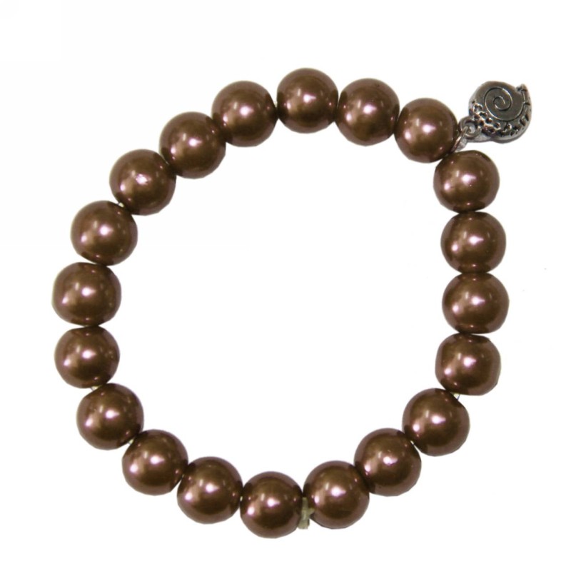 Kostibas 1522-302JK, Βραχιόλι, Γυαλί, Πέρλα, Καφέ