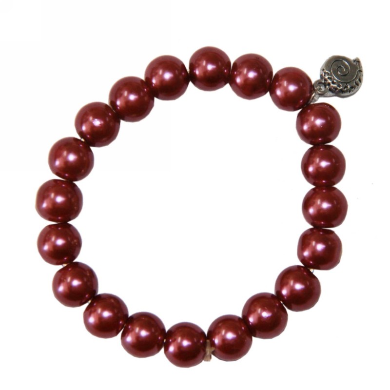 Kostibas 1522-302JD, Βραχιόλι, Γυαλί, Πέρλα, ΤΕ, Μπορντό