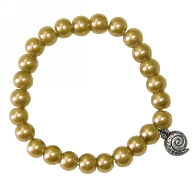 Kostibas 1522-302HX, Βραχιόλι, Γυαλί, Πέρλα, Χρυσό
