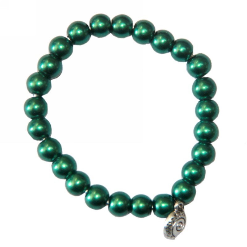 Kostibas 1522-302HP, Βραχιόλι, Γυαλί, Πέρλα, Πράσινο