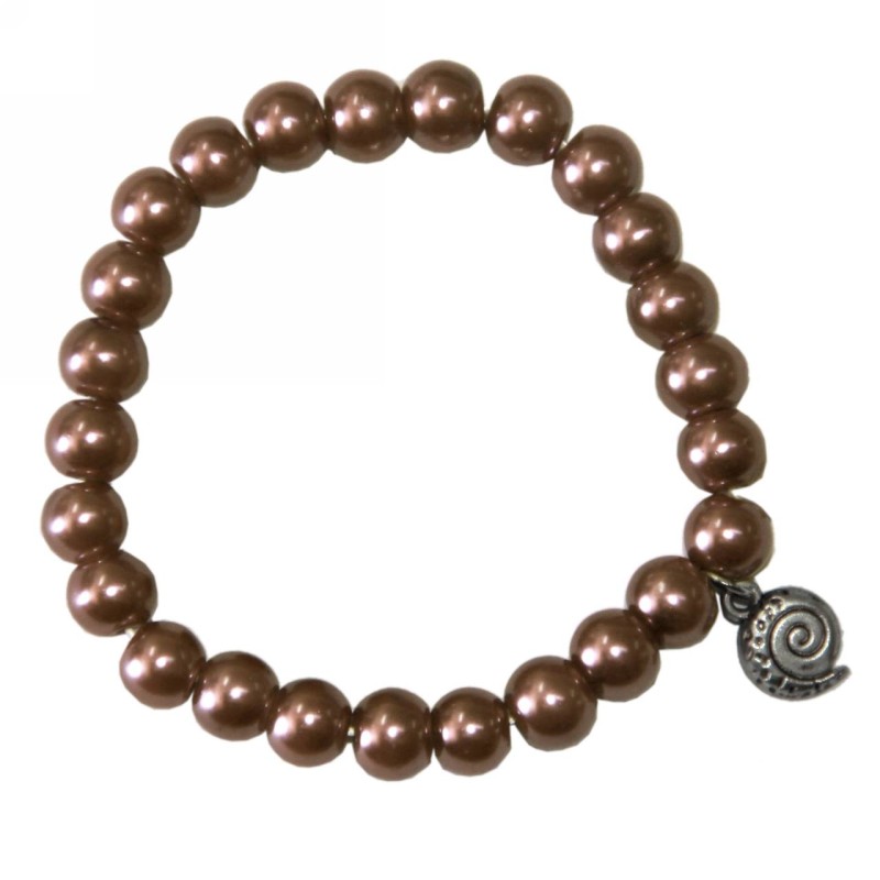 Kostibas 1522-302HK, Βραχιόλι, Γυαλί, Πέρλα, Καφέ