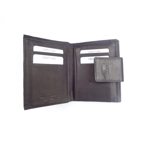 LEY12 Δερμάτινο Γυναικείο Πορτοφόλι, Μαύρο