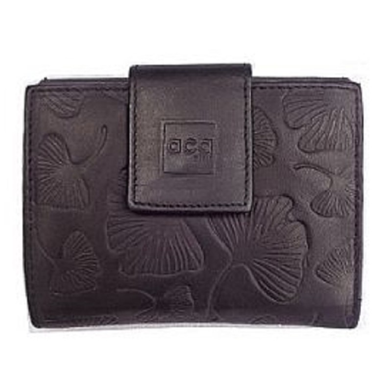 LEY12 Δερμάτινο Γυναικείο Πορτοφόλι, Μαύρο