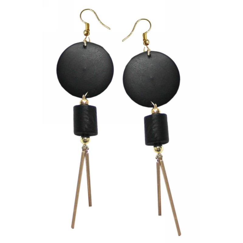 Kostibas 3018-421M, Σκουλαρίκια,, Ξύλο, ΤΕ, Μαύρο 