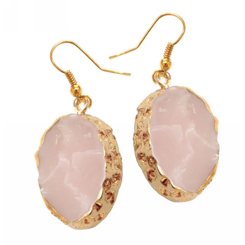 Kostibas 3014-512R, Σκουλαρίκια, Αχάτης, Πέτρα, ΤΕ, Ροζ