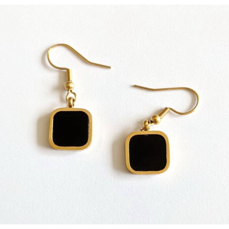 Kostibas 3013-953XM, Σκουλαρίκια, Ατσάλι, ΤΕ, Χρυσό/Μαύρο 