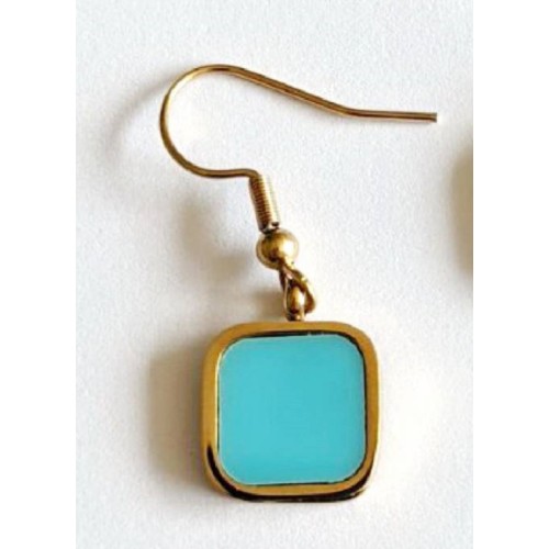 Kostibas 3013-953XT, Σκουλαρίκια, Ατσάλι, Χρυσό/Τιρκουάζ 