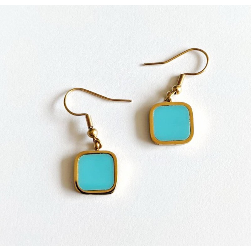 Kostibas 3013-953XT, Σκουλαρίκια, Ατσάλι, Χρυσό/Τιρκουάζ 