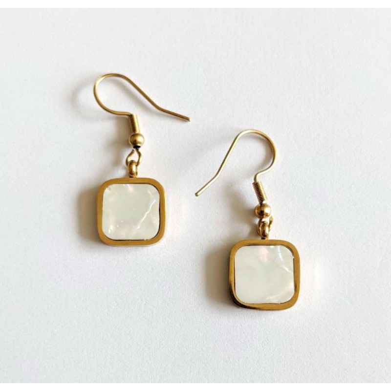 Kostibas 3013-953XL, Σκουλαρίκια, Ατσάλι, Χρυσό/Λευκό