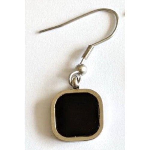 Kostibas 3013-953AM, Σκουλαρίκια, Ατσάλι, Ασημί, Μαύρο 