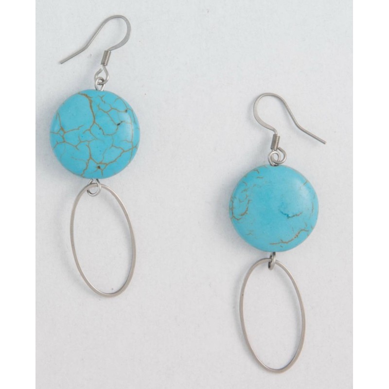 Kostibas 3013-863AD, Σκουλαρίκια, Ατσάλι, ΤΕ, Τιρκουάζ 