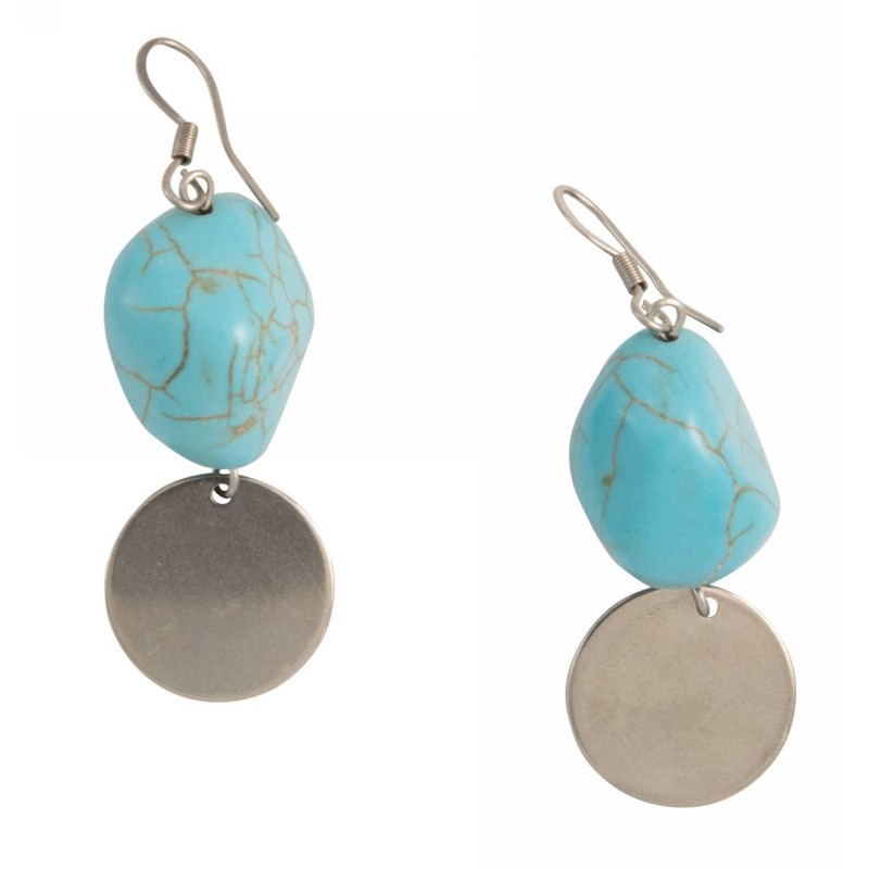 Kostibas 3013-860AD, Σκουλαρίκια, Ατσάλι, ΤΕ, Τιρκουάζ 