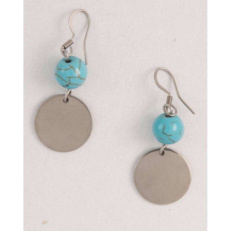 Kostibas 3013-853AD, Σκουλαρίκια, Ατσάλι, ΤΕ, Τιρκουάζ 