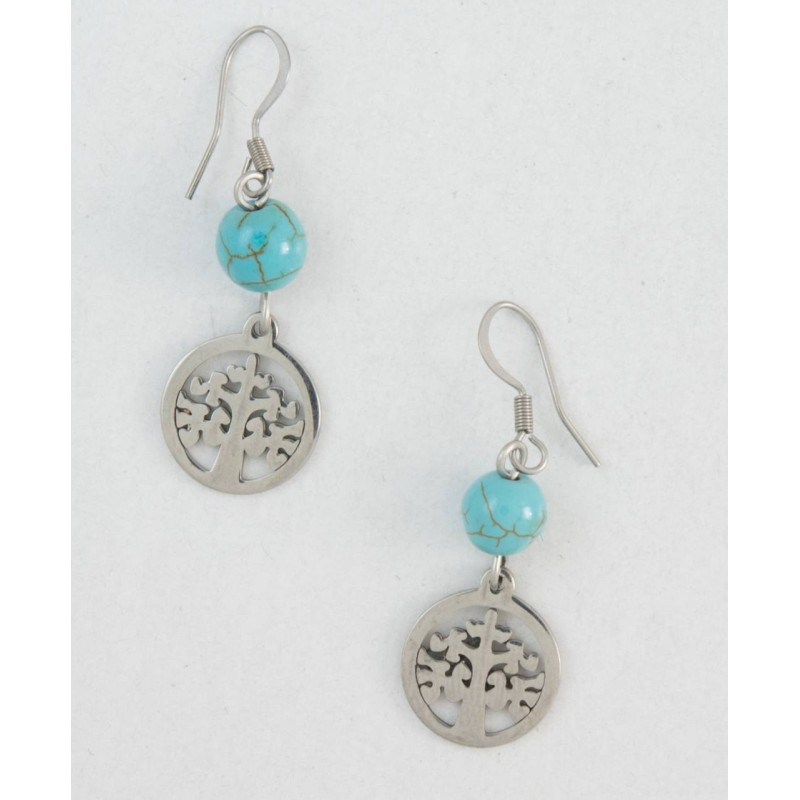 Kostibas 3013-851AD, Σκουλαρίκια, Ατσάλι, ΤΕ, Τιρκουάζ 