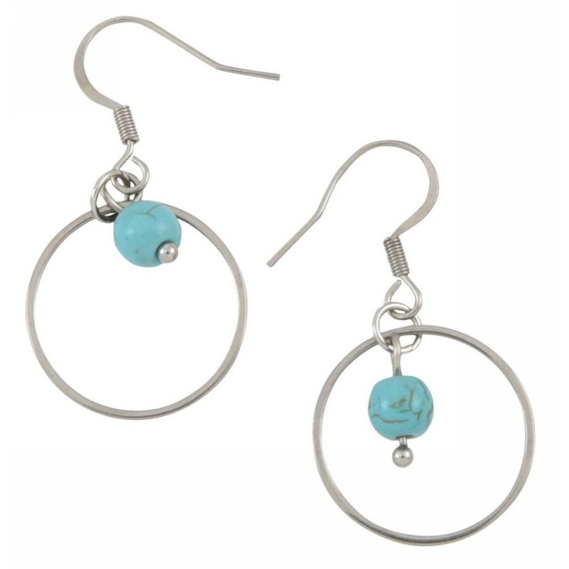 Kostibas 3013-811AD, Σκουλαρίκια, Ατσάλι, ΤΕ, Τιρκουάζ 