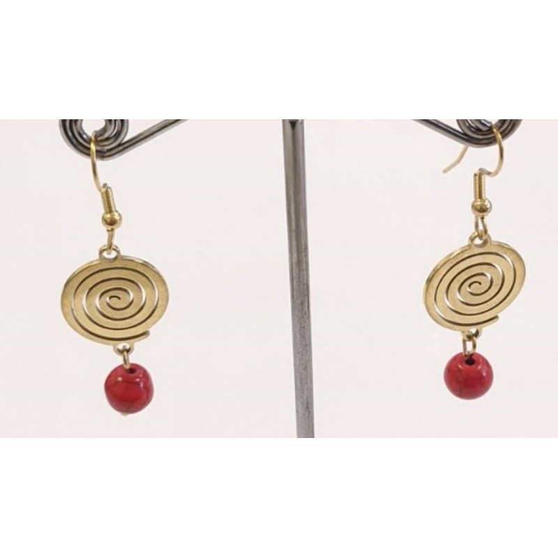 Kostibas 3013-806XE, Σκουλαρίκια, Ατσάλι, ΤΕ, Κόκκινο 