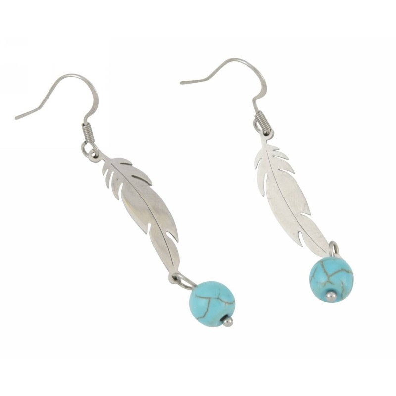 Kostibas 3013-805AD, Σκουλαρίκια, Ατσάλι, ΤΕ, Τιρκουάζ 