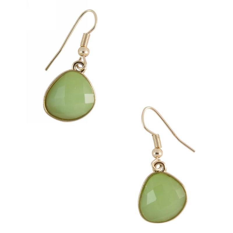 Kostibas 3012-542P2, Σκουλαρίκια, Γυαλί, Μεταλλικό, ΤΕ, Πράσινο 