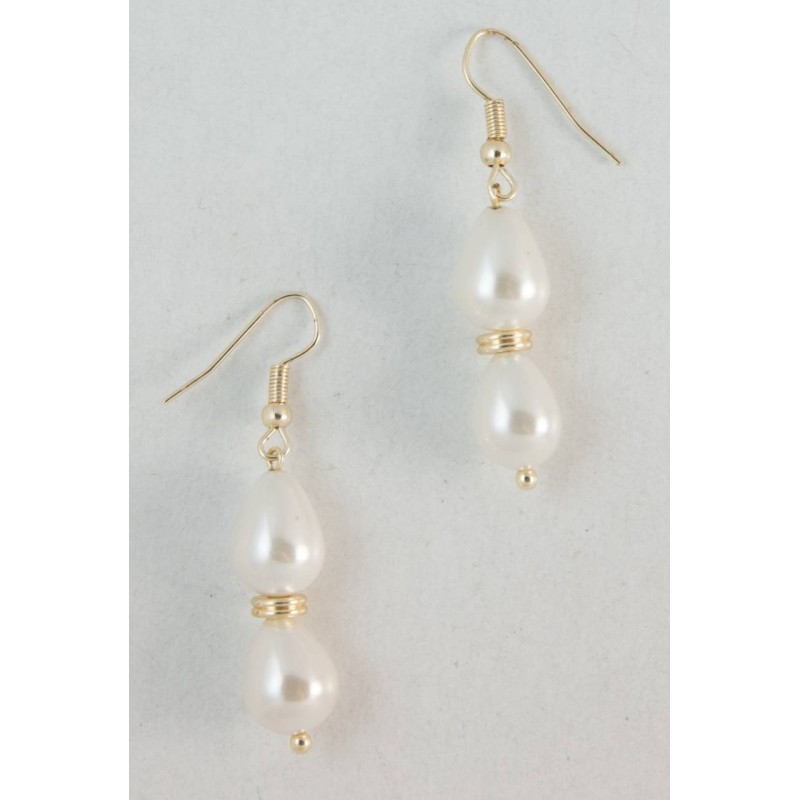 Kostibas 3015-837, Σκουλαρίκια, Κοχύλι, ΤΕ, Λευκό 